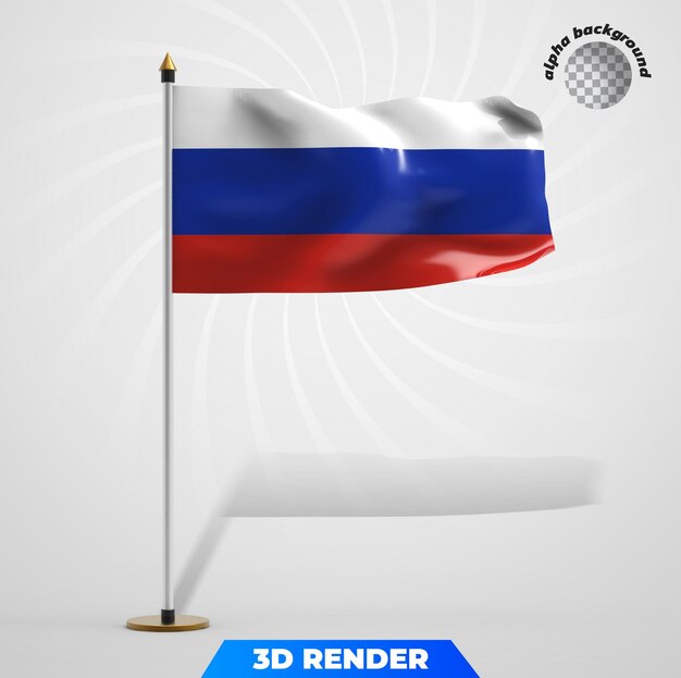 PSD bandera, de, rusia, 3d, interpretación