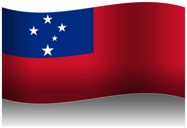 La bandera de Samoa en 3D