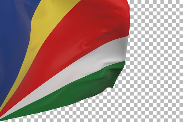 Bandera de Seychelles aislada. Bandera que agita. Bandera nacional de las seychelles