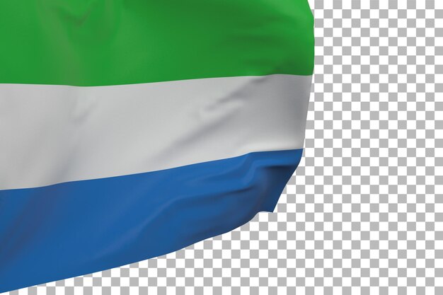 Bandera de sierra leona aislada ondeando la bandera. bandera nacional de sierra leona