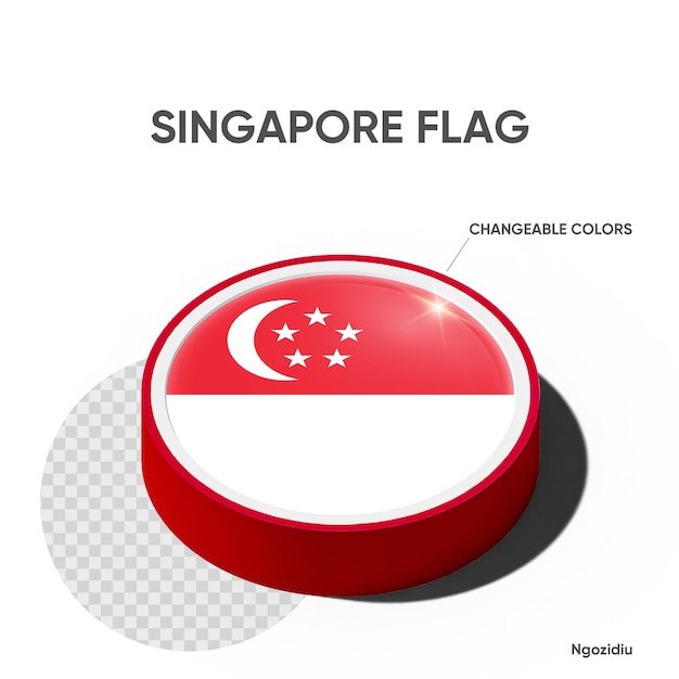 La bandera de Singapur en el podio del círculo
