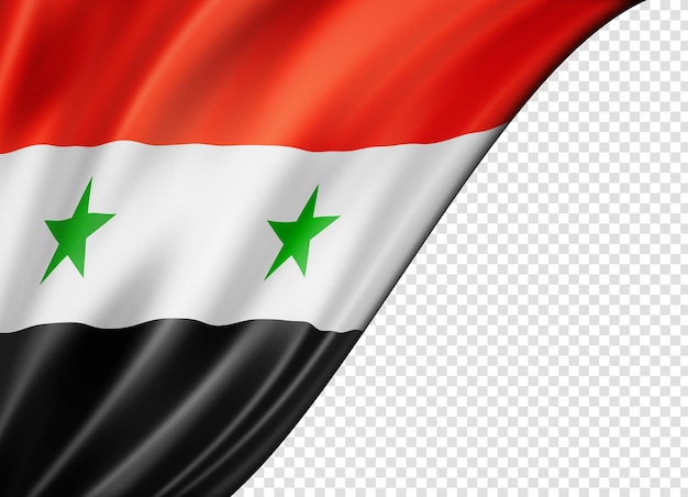 PSD bandera siria aislado en bandera blanca