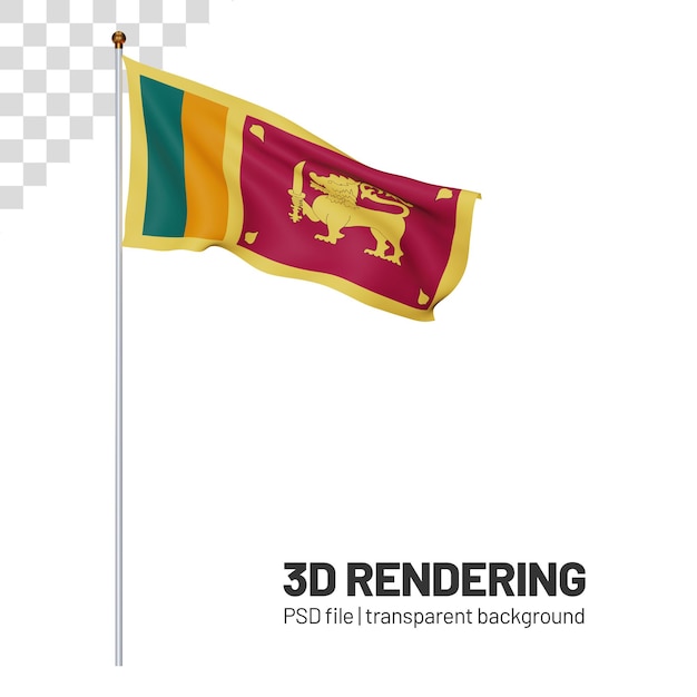 PSD bandera de sri lanka representación 3d