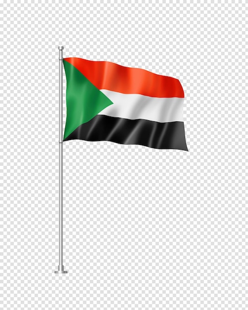 Bandera de sudán aislado en blanco