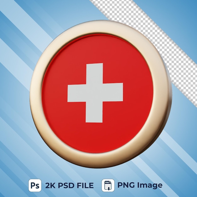 PSD bandera suiza 3d