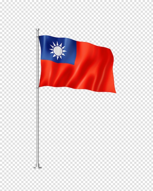 Bandera taiwanesa aislado en blanco