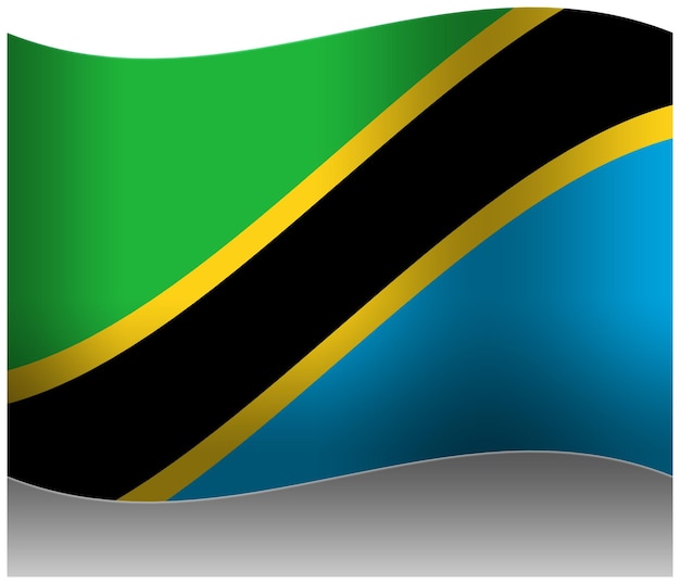 PSD la bandera de tanzania en 3d