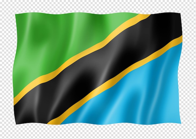 Bandera de tanzania aislado en blanco