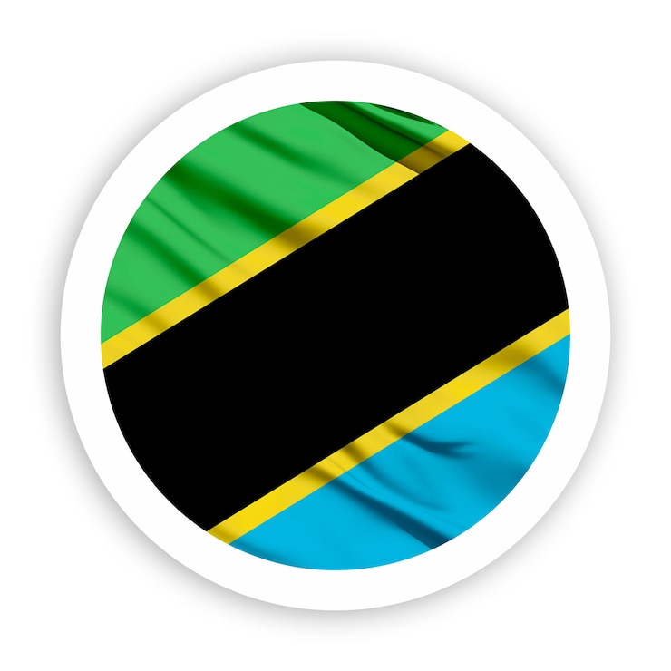 PSD la bandera de tanzania con el marco redondeado blanco