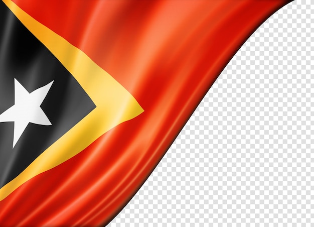 Bandera de timor oriental aislada en blanco banner panorámico horizontal