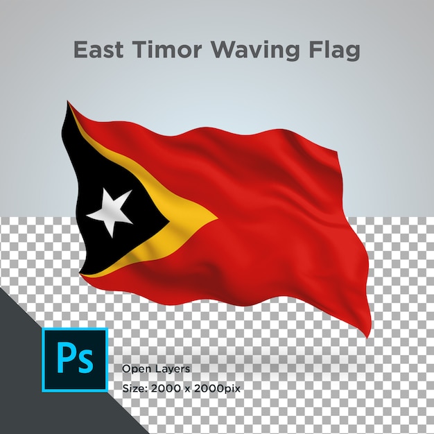 PSD bandera de timor oriental onda transparente psd
