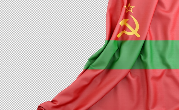 PSD bandera de transnistria con espacio vacío a la izquierda representación 3d aislada