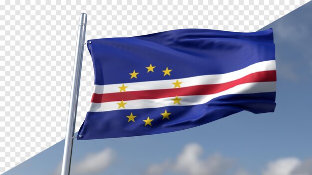 PSD bandera transparente en 3d de cabo verde