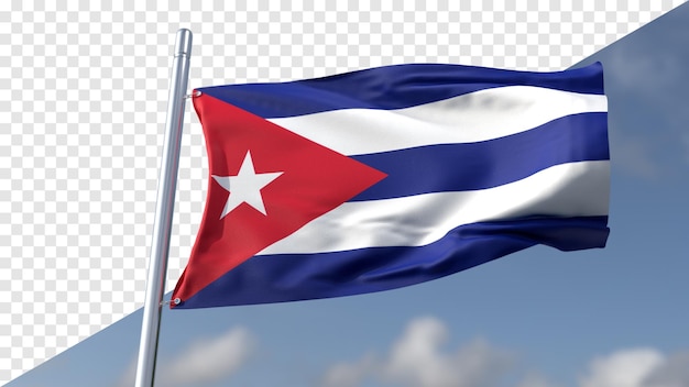 Bandera transparente en 3d de cuba