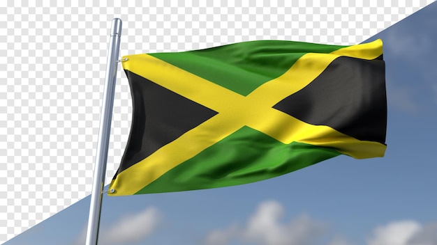 La bandera transparente en 3d de jamaica