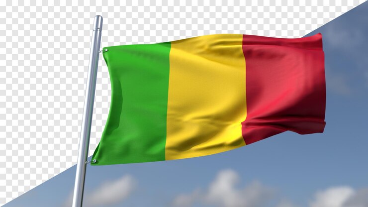 Bandera transparente en 3D de Malí