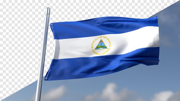 PSD bandera transparente en 3d de nicaragua