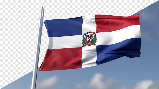 PSD bandera transparente en 3d de la república dominicana