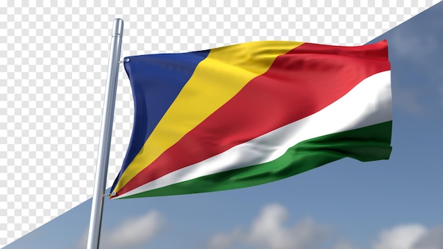 PSD bandera transparente en 3d de las seychelles