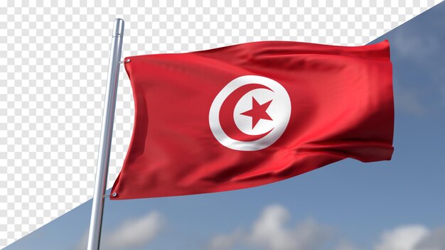 PSD bandera transparente en 3d de túnez