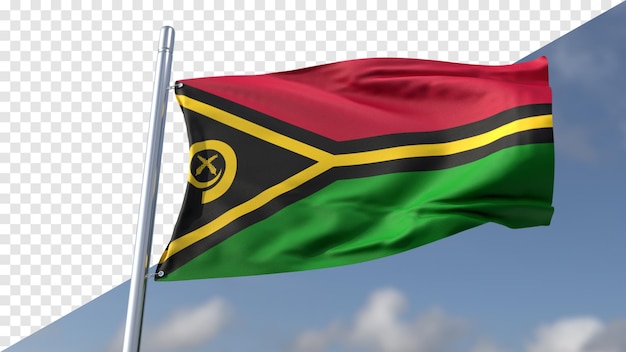 Bandera transparente en 3d de vanuatu