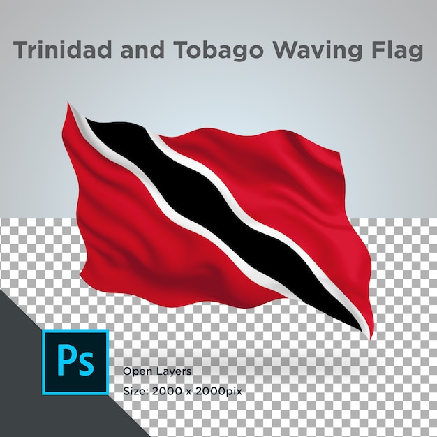 Bandera de Trinidad y Tobago Ola Diseño Transparente