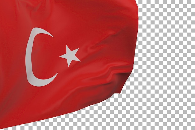 Bandera de Turquía aislada. Bandera que agita. Bandera nacional de turquía