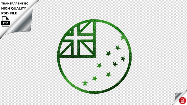 PSD bandera de tuvalu verde metálico psd transparente