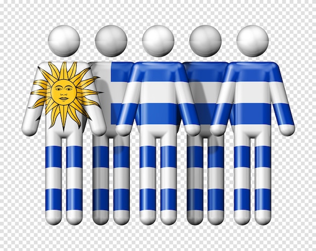 PSD bandera de uruguay en figura de palo