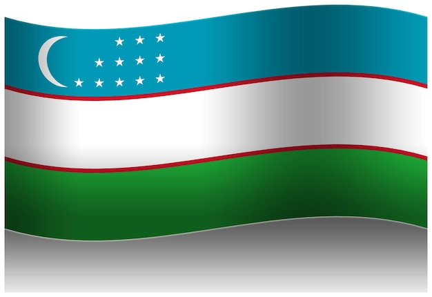 PSD la bandera de uzbekistán en 3d