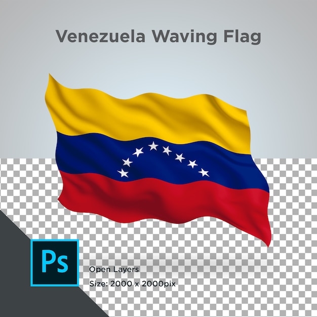 PSD bandera de venezuela diseño de onda transparente