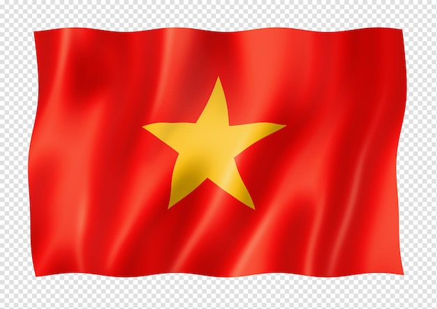 PSD bandera vietnamita aislado en blanco