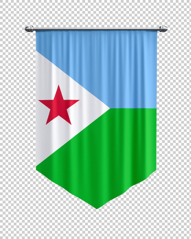 PSD banderas verticales de la bandera de djibouti