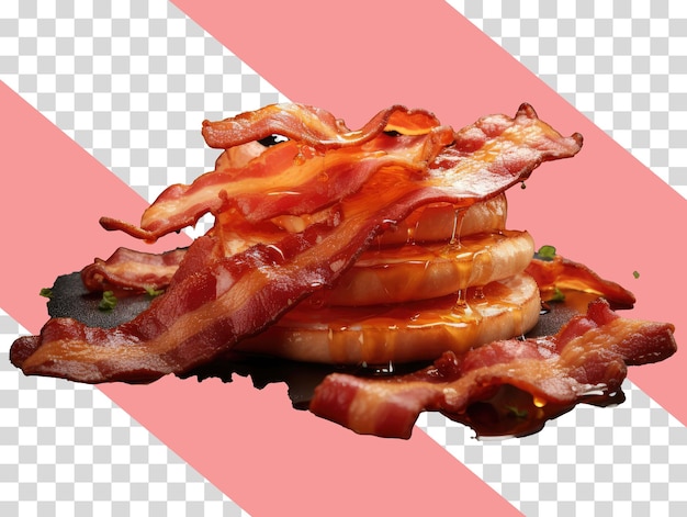 PSD des bandes de bacon png sur un fond transparent