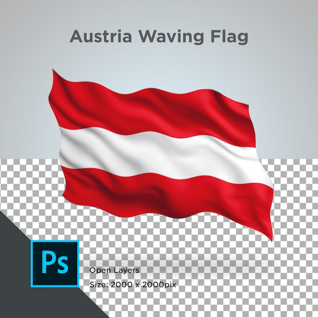 Bandiera Austria Wave in mockup trasparente