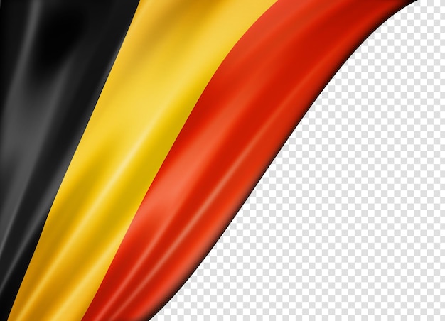 Bandiera belga isolata su banner bianco