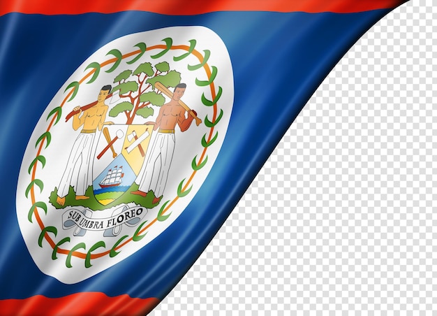 Bandiera Belize isolata su banner bianco