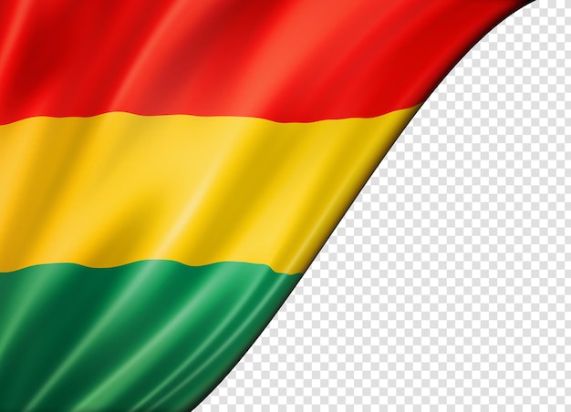 Bandiera boliviana isolata su banner bianco