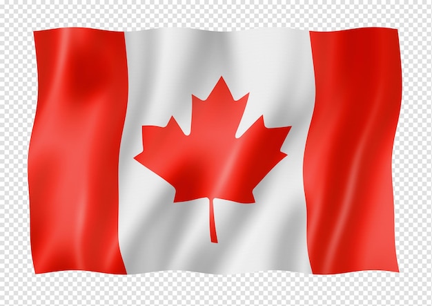 Bandiera canadese isolata su banner bianco