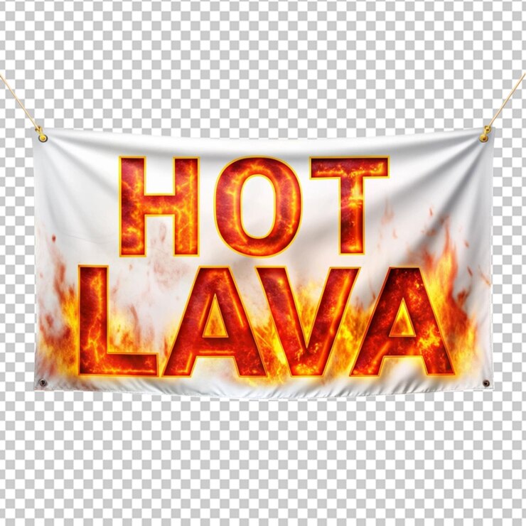 PSD bandiera con lava calda