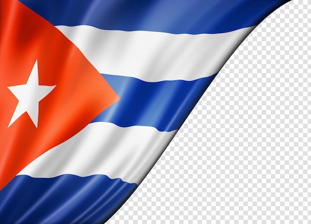Bandiera cubana isolata su banner bianco