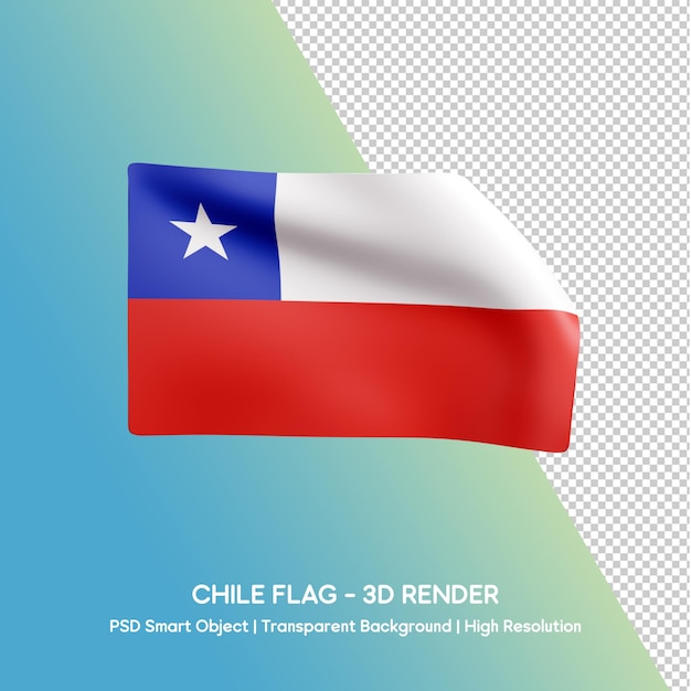 Bandiera del Cile 3D Render