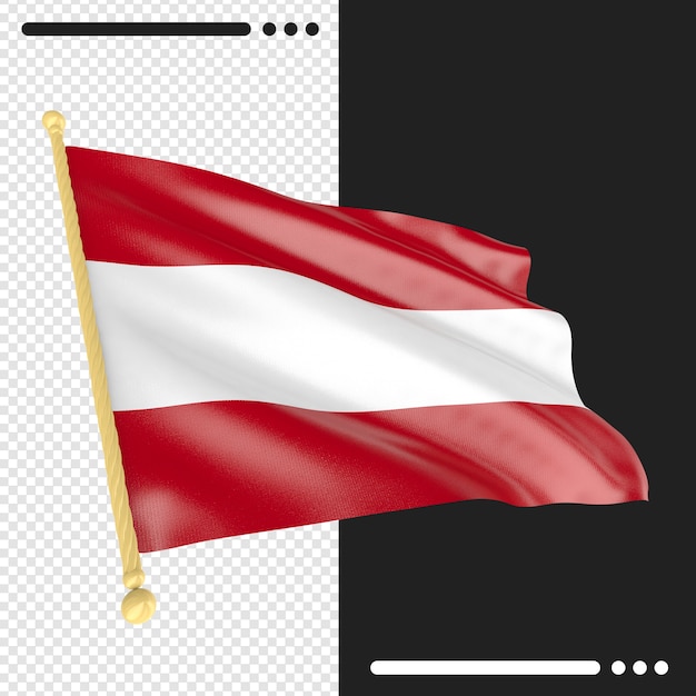 Bandiera dell'Austria nel rendering 3d isolato