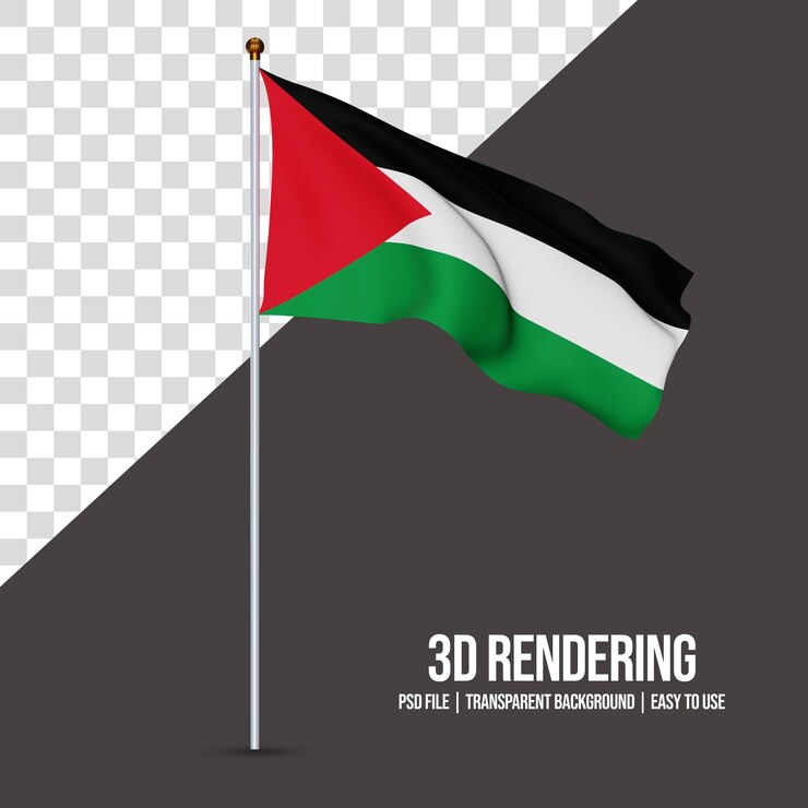 PSD bandiera della palestina 3d rendering