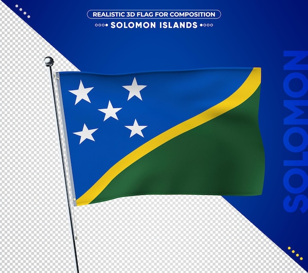 Bandiera delle Isole Salomone con texture realistica