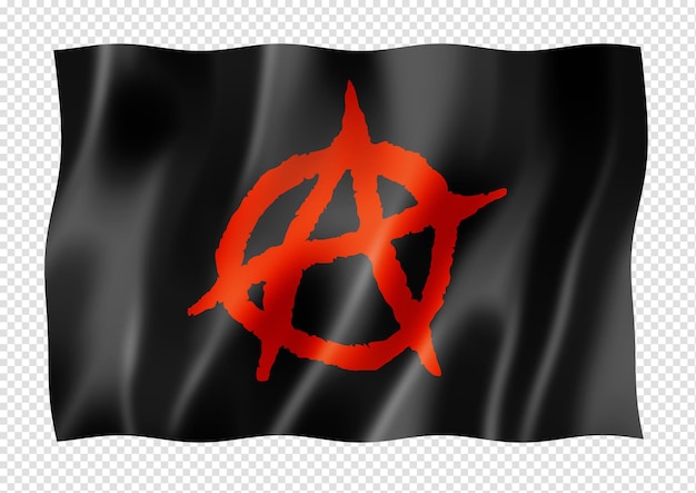 Bandiera di anarchia isolata su bianco