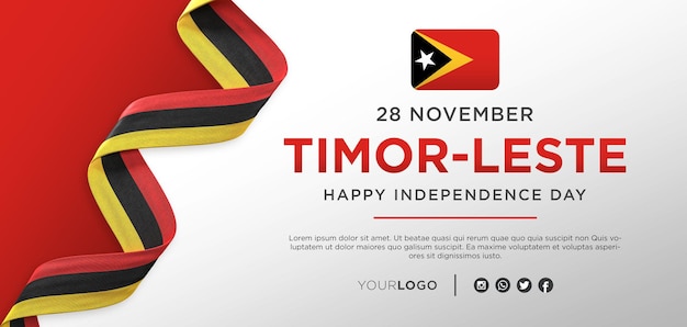 Bandiera di celebrazione del giorno dell'indipendenza nazionale di Timor Est, anniversario nazionale