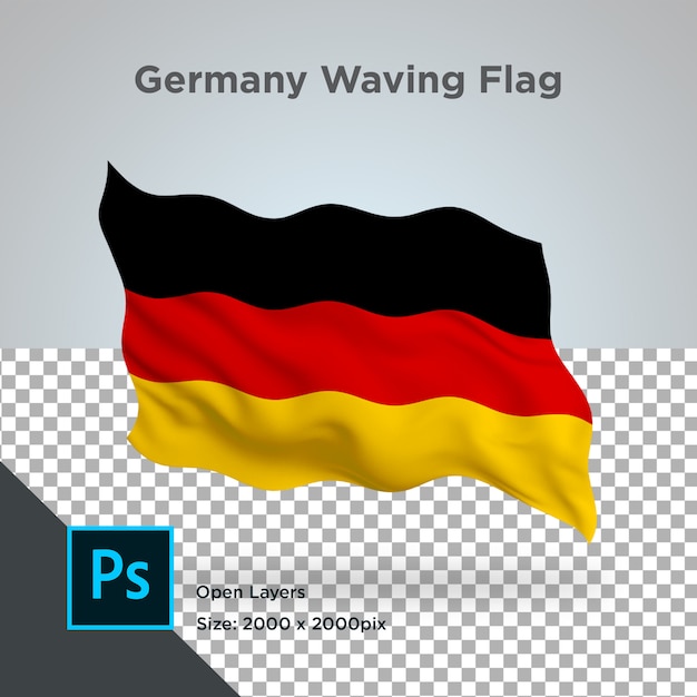 Bandiera Germania Wave trasparente PSD