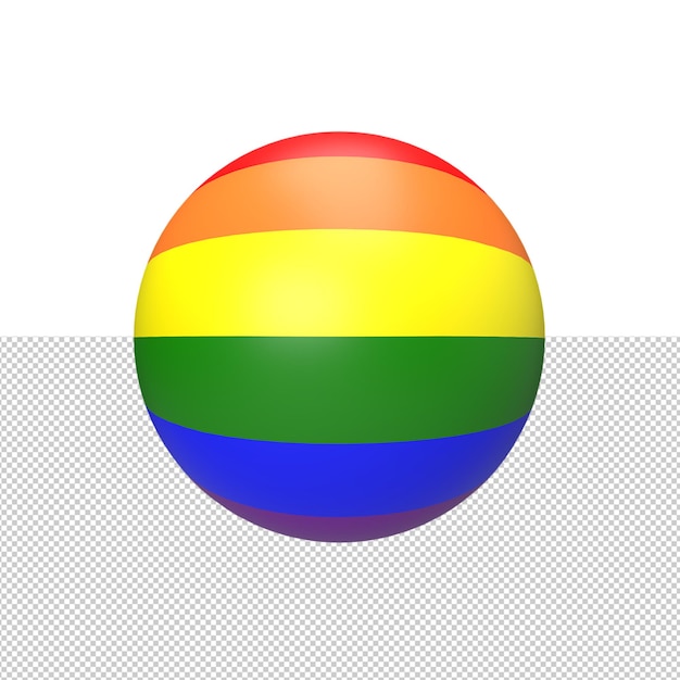 Bandiera lgbt orgoglio nel rendering 3d dell'oggetto sfera
