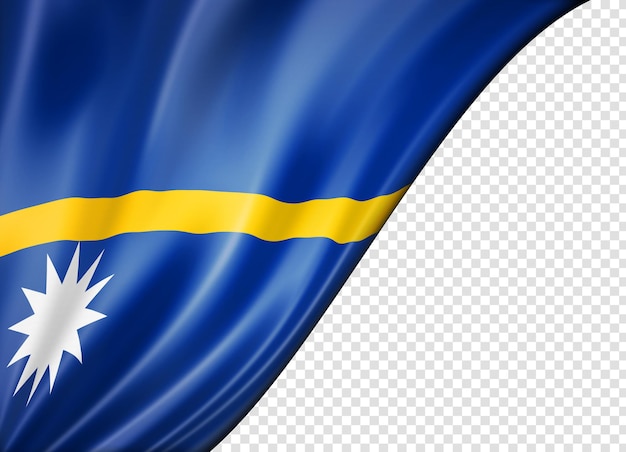 Bandiera Nauru isolata su banner bianco